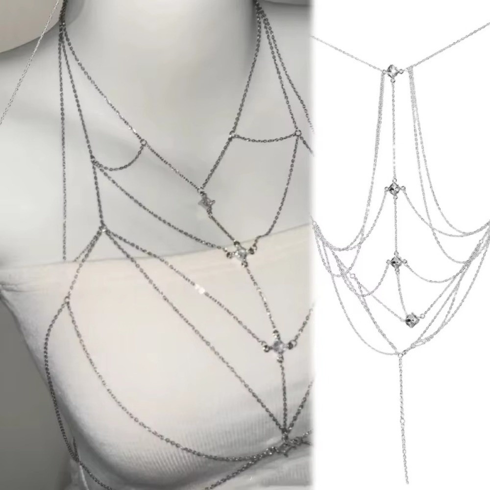 Body Jewelry Trend - Corrente de Peito Multicamadas de Luxo