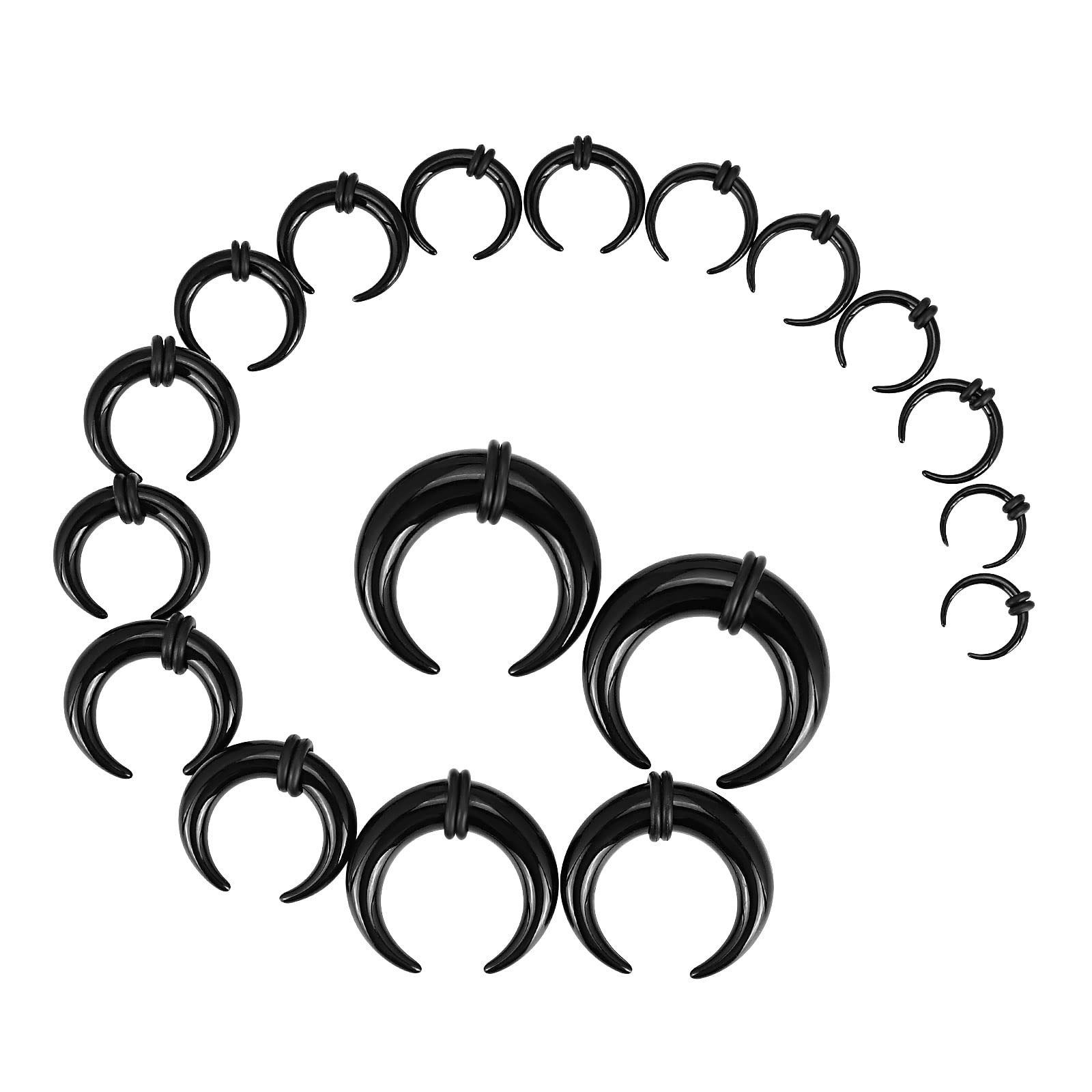 Body Jewelry Gauge Sizes - 18 pçs acrílico septo pinça tapers