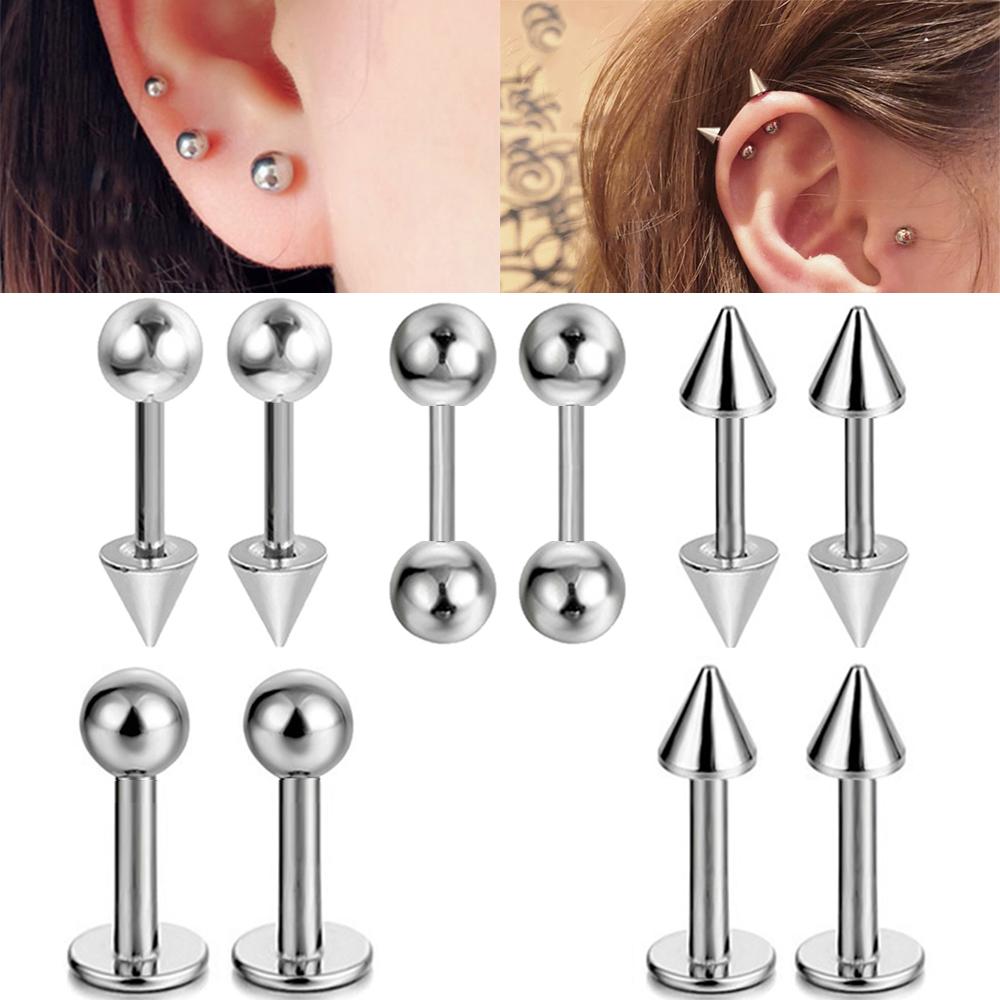 Body Jewelry Trend - 2pcs Labret de aço inoxidável médico,