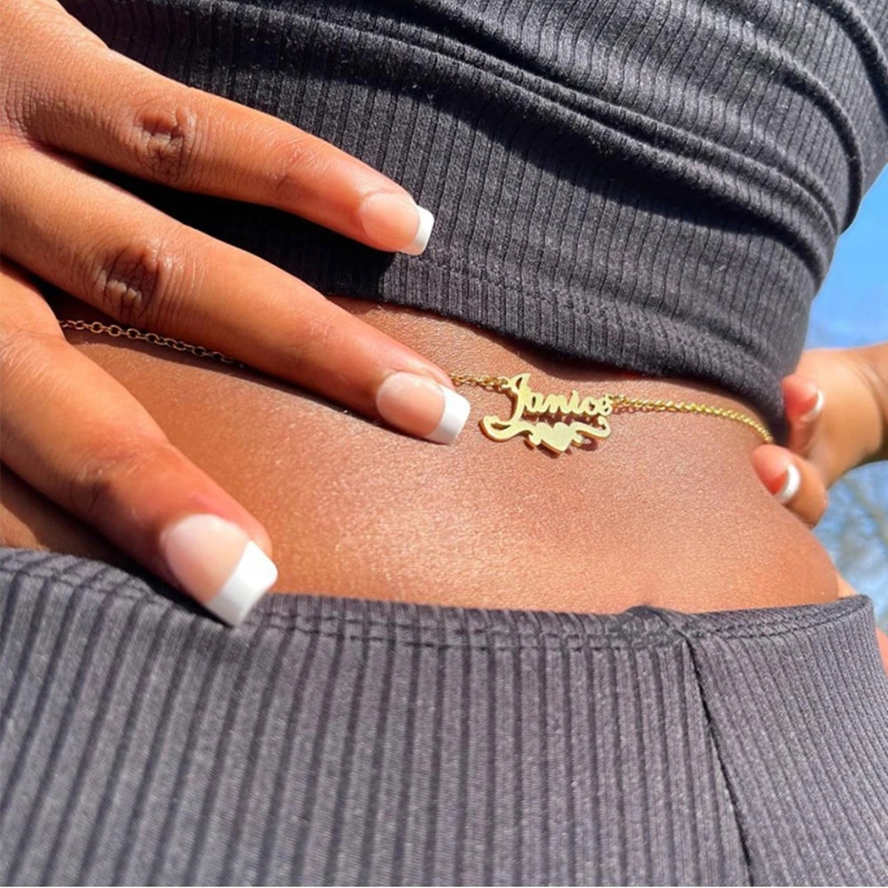 Body Jewelry Names - Corrente De Barriga De Aço Inoxidável