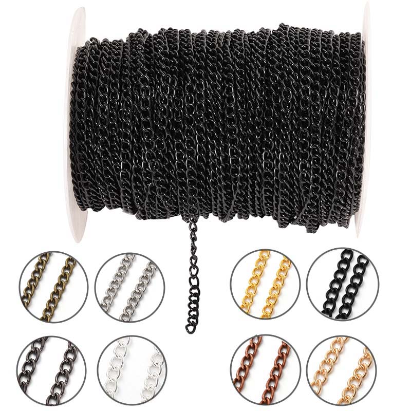 Body Jewelry Beach - Corrente Fina de Metal Oval Plana
