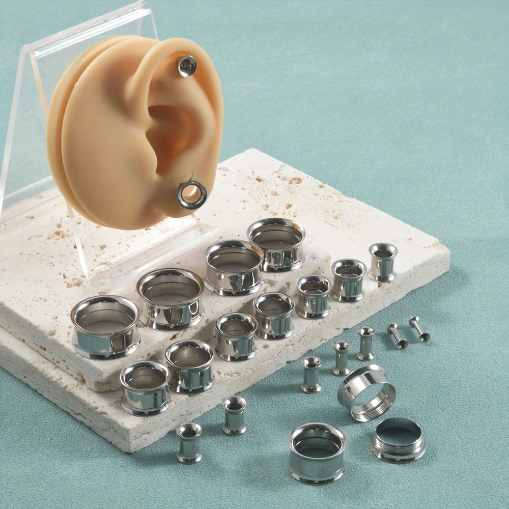 Body Jewelry Gauge Sizes - Conjunto de tampões para os ouvidos