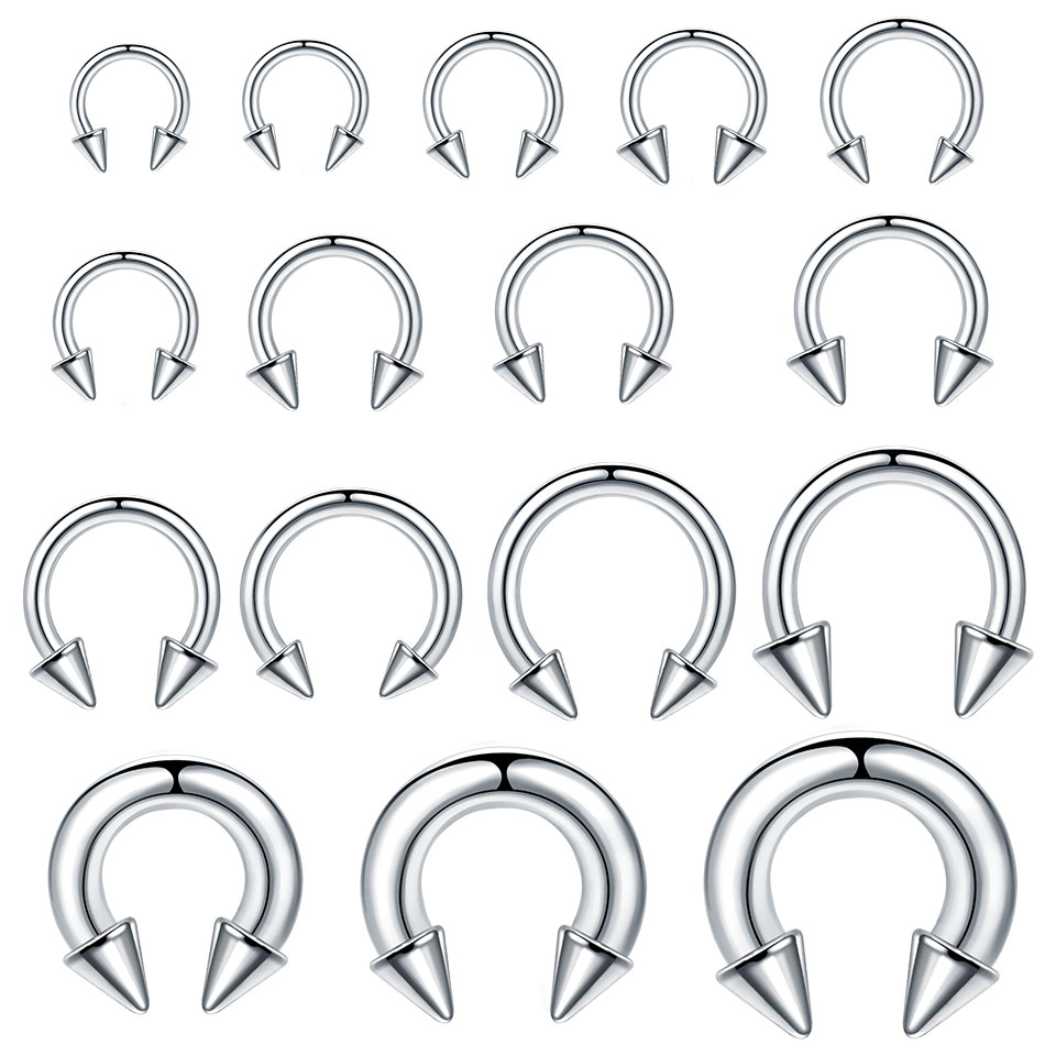 Body Jewelry Gauge Sizes - Anel de ferradura de tamanho grande
