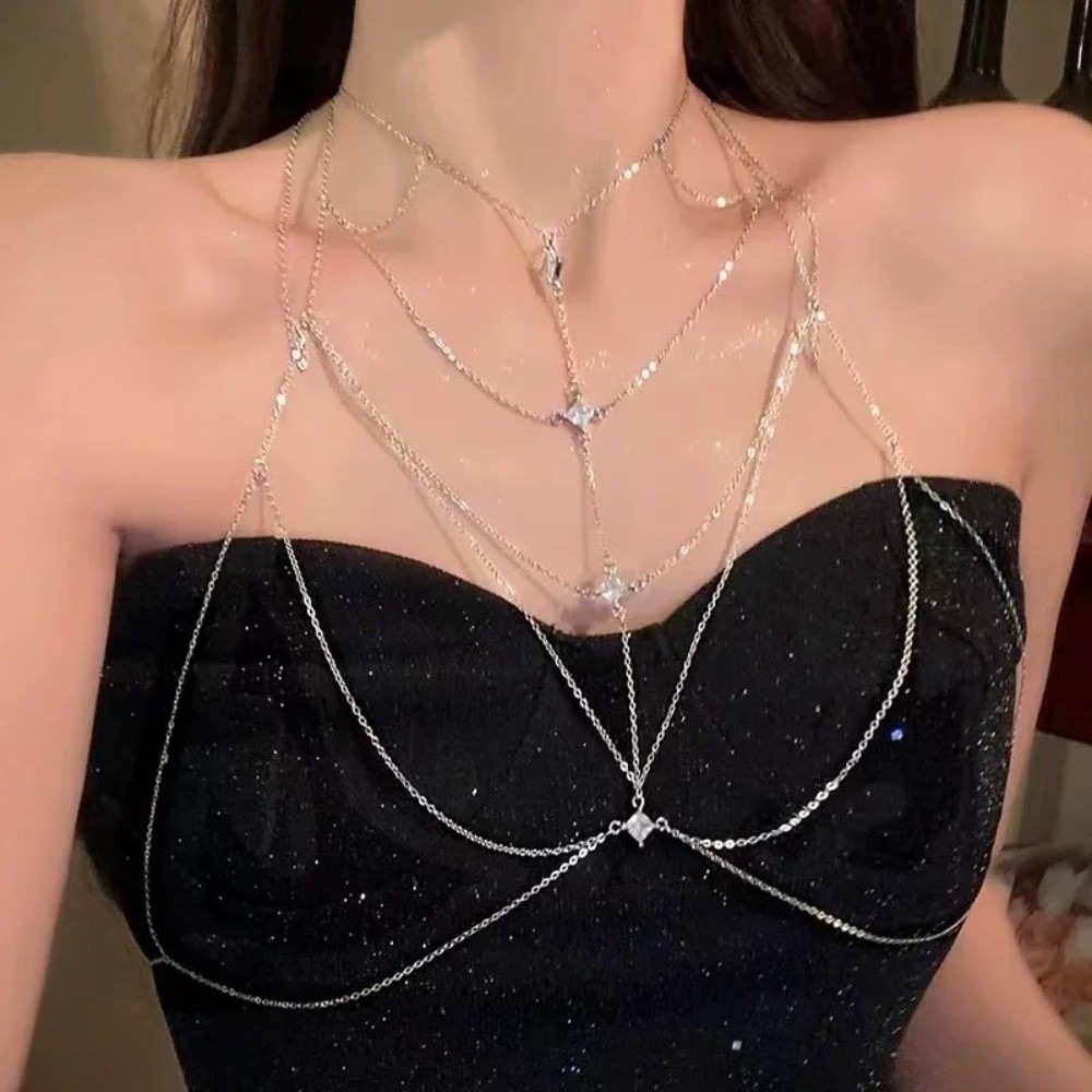 Corrente de Peito Multicamadas - Body Jewelry Trend avaliação e preço
