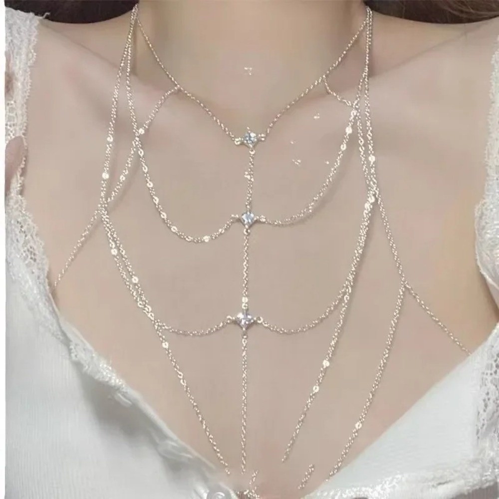 Corrente de Peito Multicamadas - Body Jewelry Trend avaliação e preço