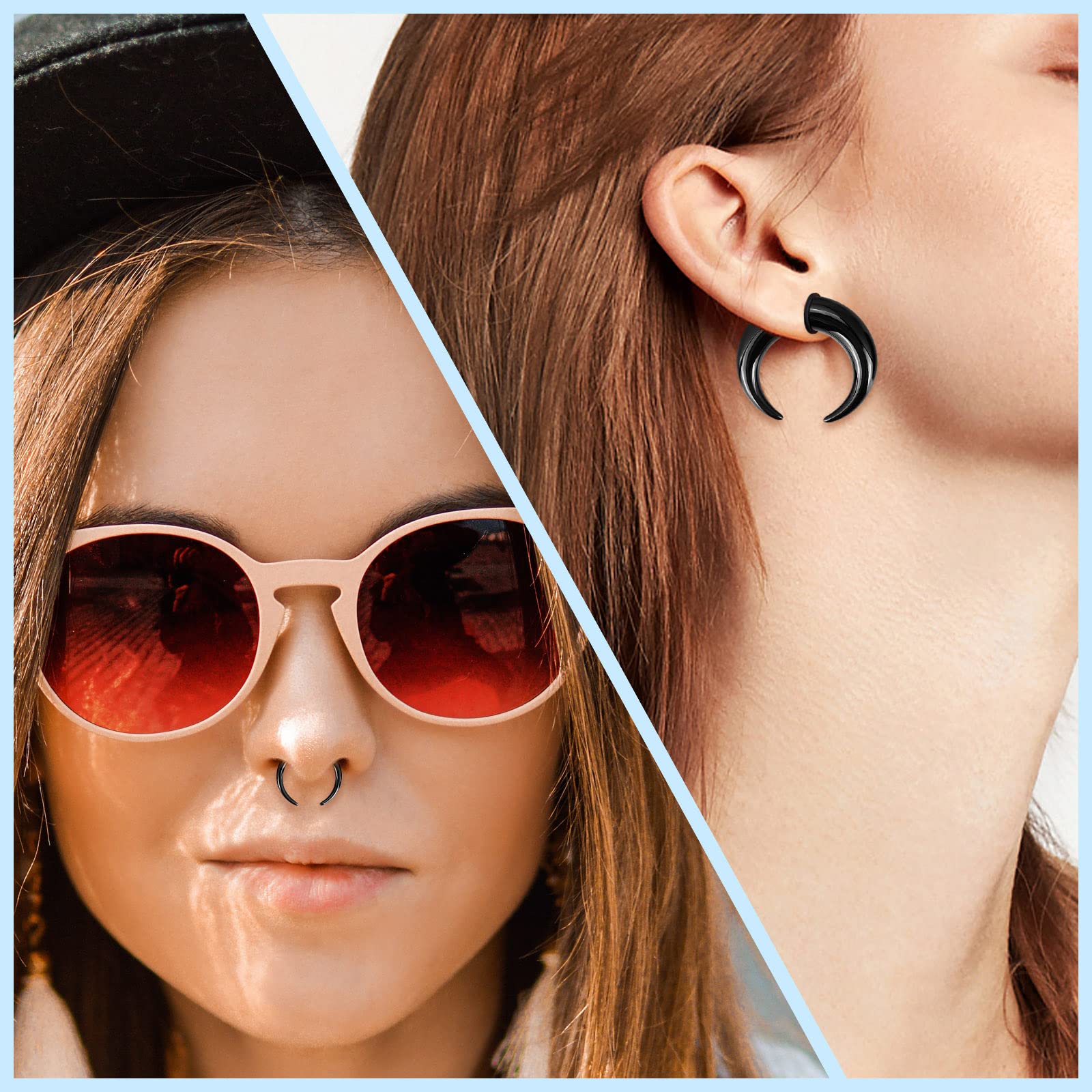 18 pçs acrílico septo pinça ta - Body Jewelry Gauge Sizes avaliação e preço