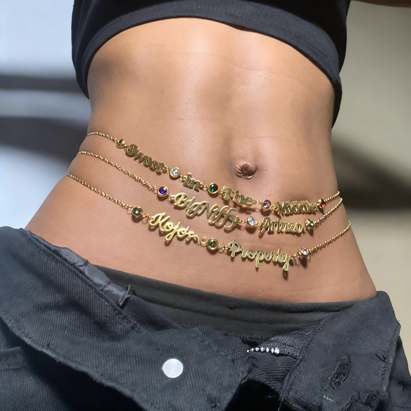 Duoying corrente de barriga co - Body Jewelry Names avaliação e preço
