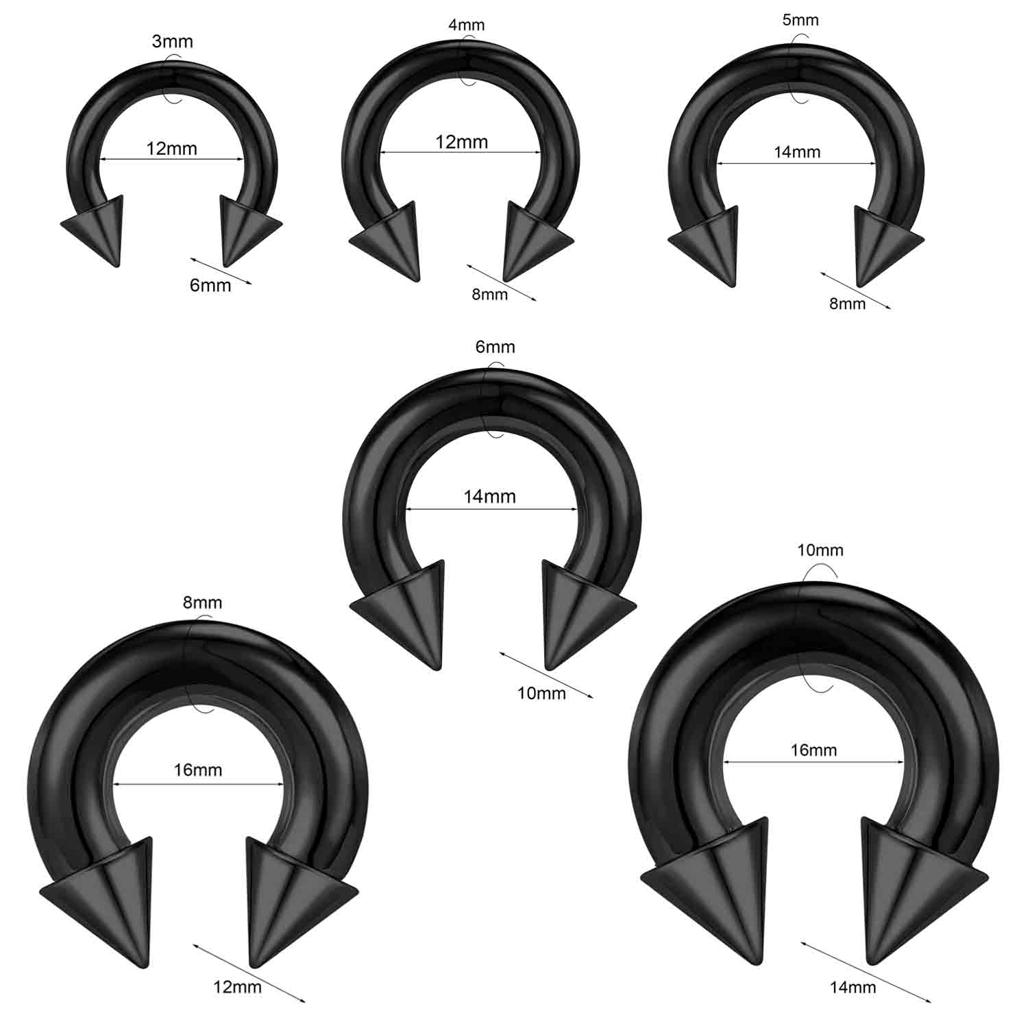 1/2 Peças Piercing Corporal de - Body Jewelry Gauge Sizes avaliação e preço