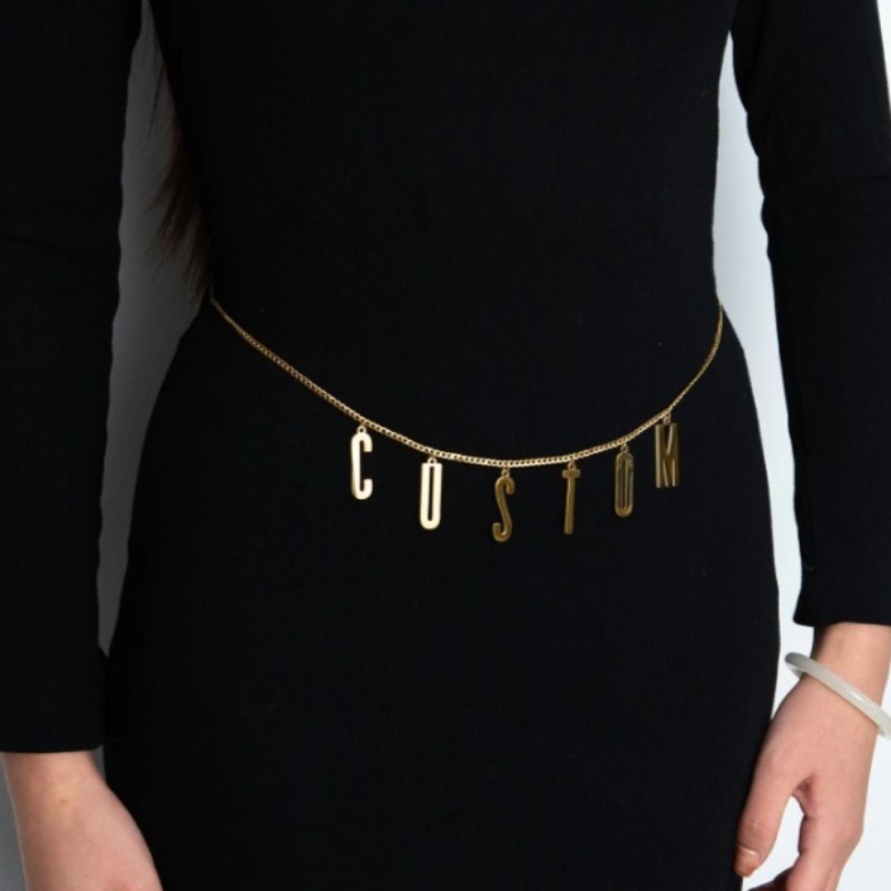 Corrente de cintura com nome p - Body Jewelry Names avaliação e preço