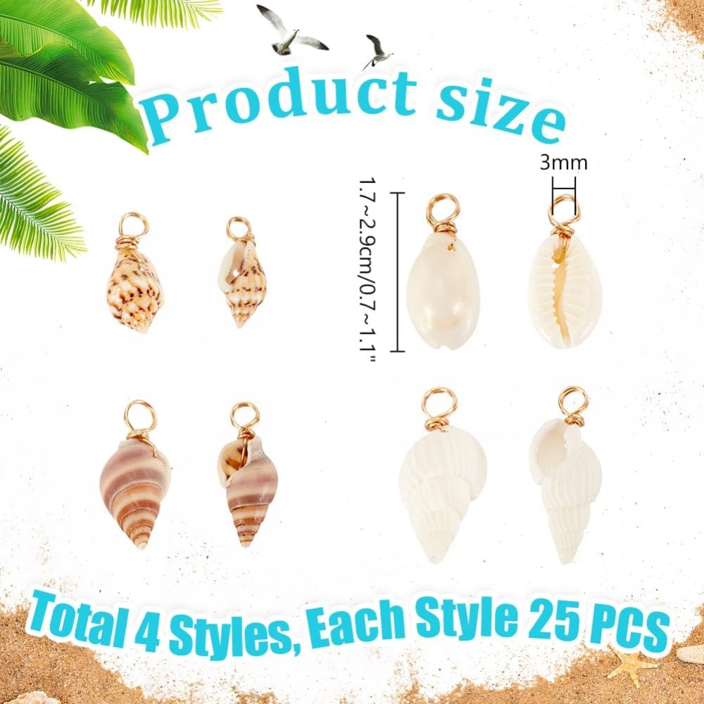 100 pçs 4 estilos encantos de  - Body Jewelry Beach avaliação e preço