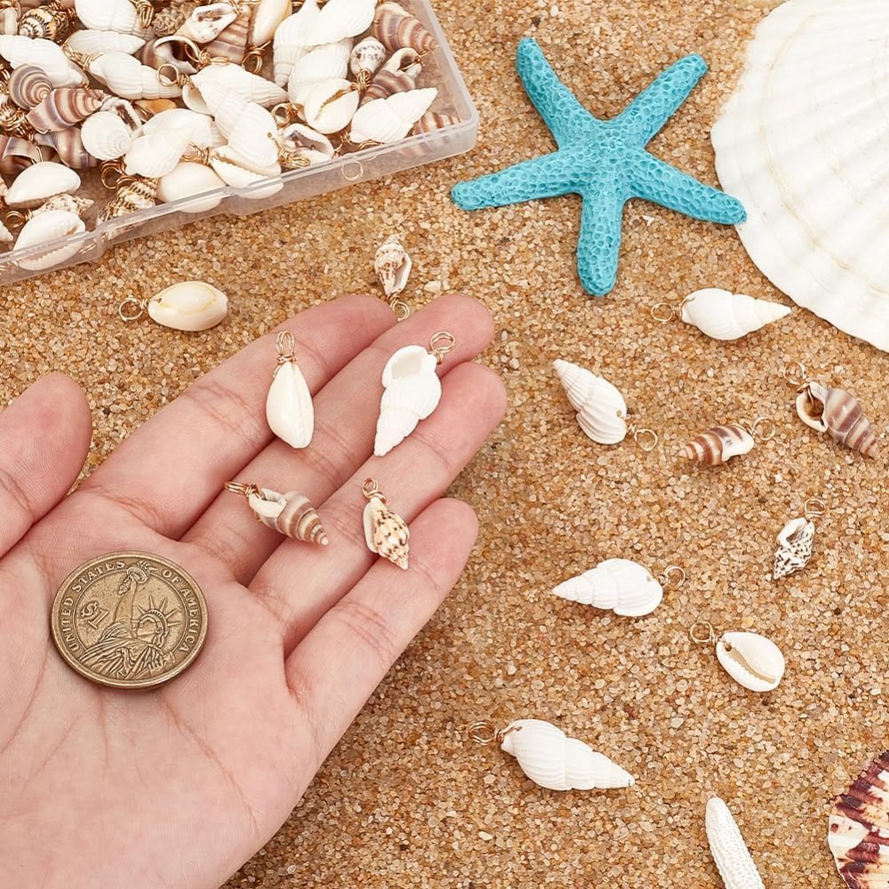 100 pçs 4 estilos encantos de  - Body Jewelry Beach avaliação e preço