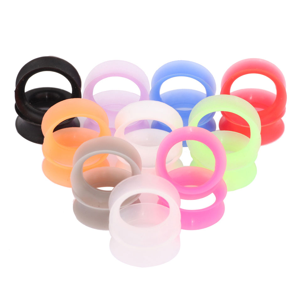 1 par de plugues de silicone e - Body Jewelry Gauge Sizes avaliação e preço