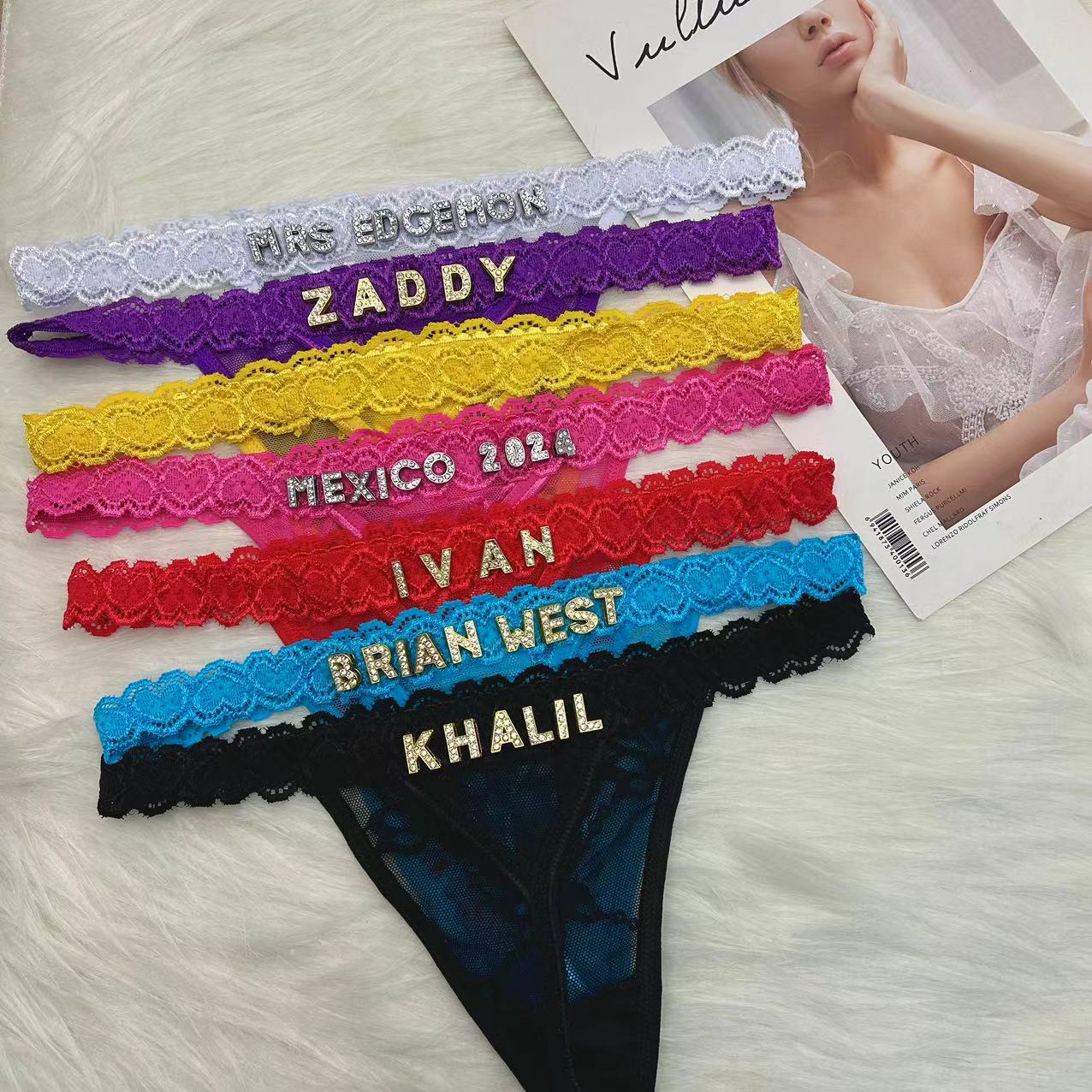 Calcinha tanga personalizada c - Body Jewelry Names avaliação e preço