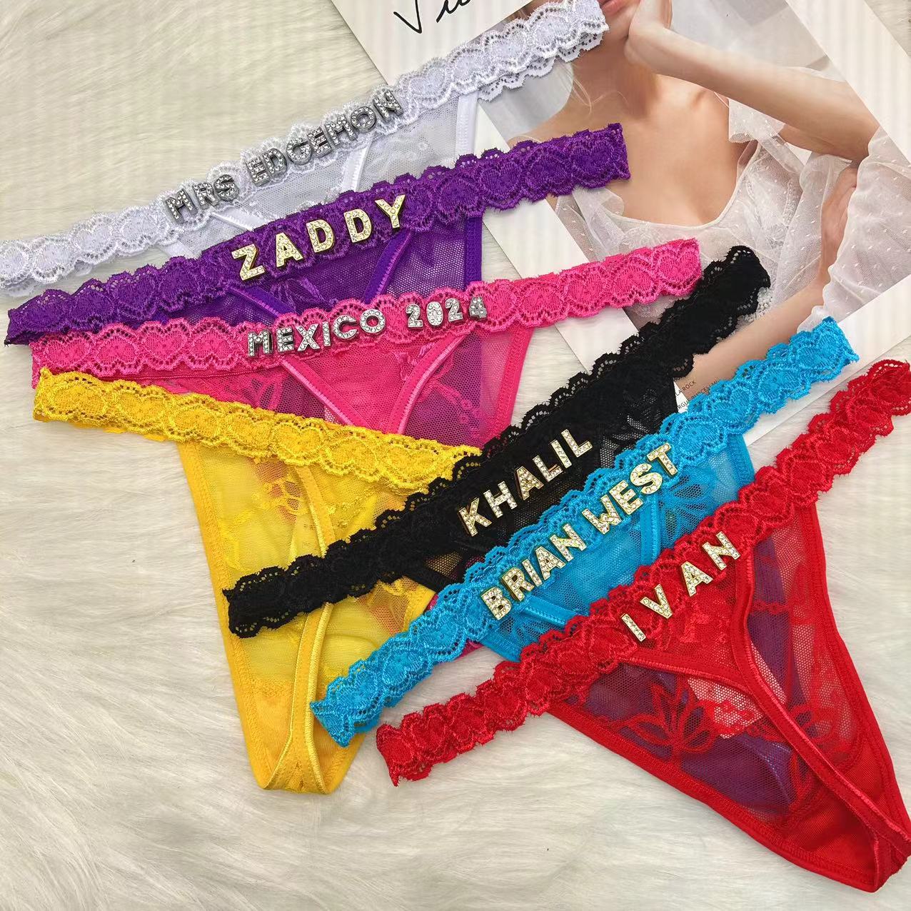 Calcinha tanga personalizada c - Body Jewelry Names avaliação e preço