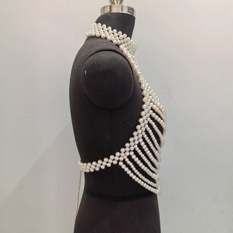 Corrente de peito com contas e - Body Jewelry Trend avaliação e preço