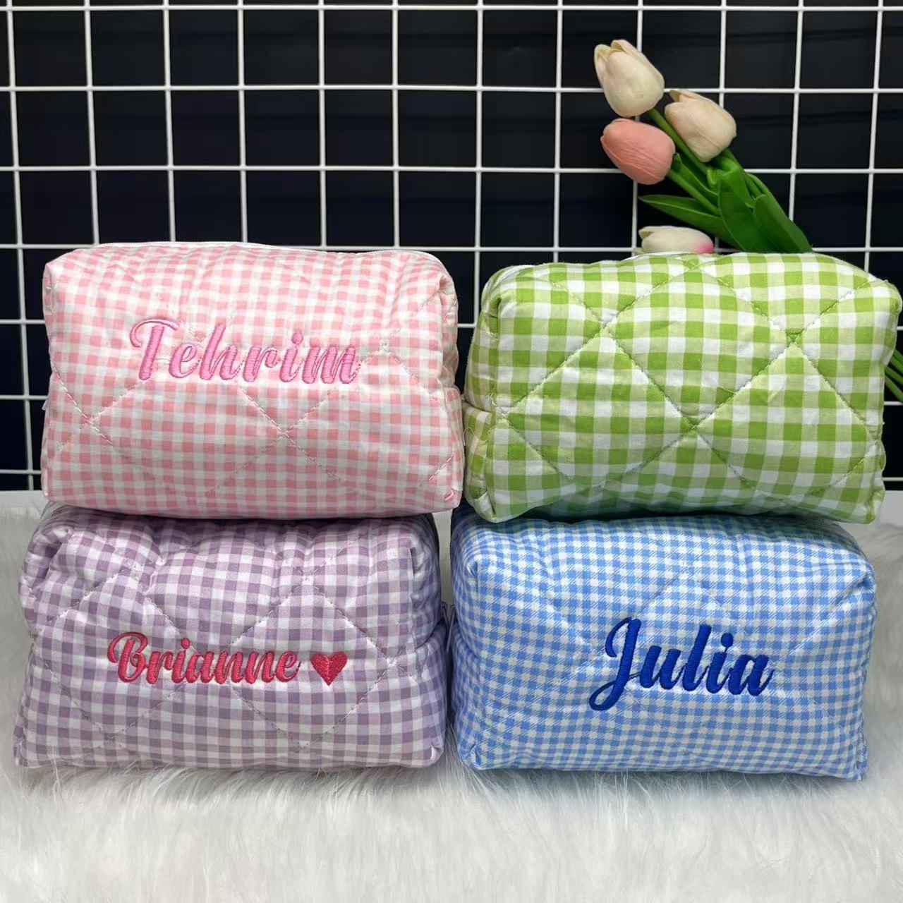Bolsa cosmética listrada de gr - Body Jewelry Names avaliação e preço
