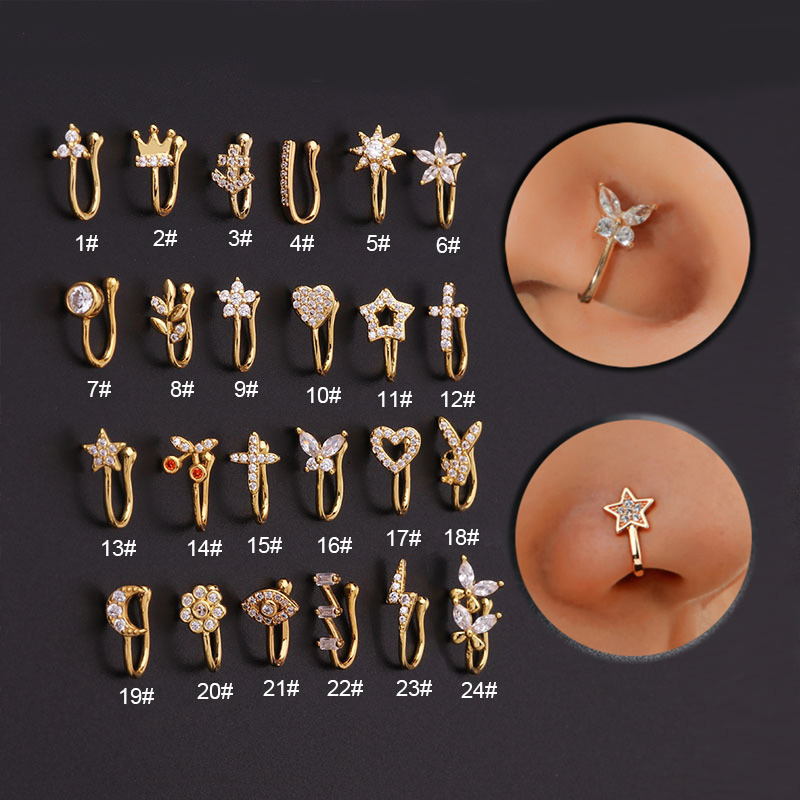 Novo 1 pçs falso piercing clip - Body Jewelry Trend avaliação e preço